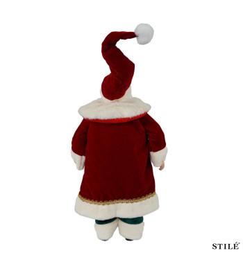 Babbo Natale con Abito Rosso, Verde e Oro H.70 cm