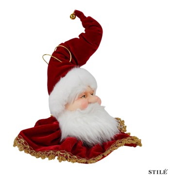 Testa di Babbo Natale da Appendere 30 cm 4 Colori