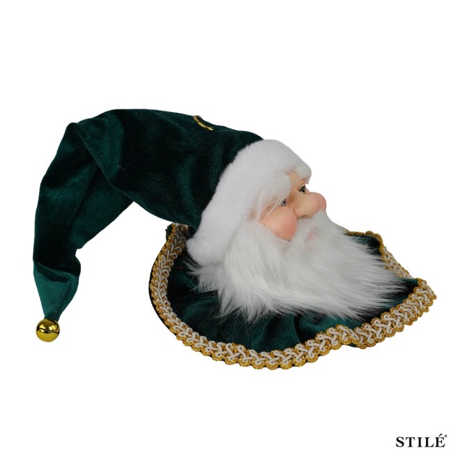 Testa di Babbo Natale da Appendere 30 cm 4 Colori