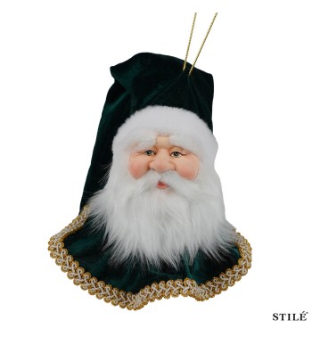 Testa di Babbo Natale da Appendere 30 cm 4 Colori