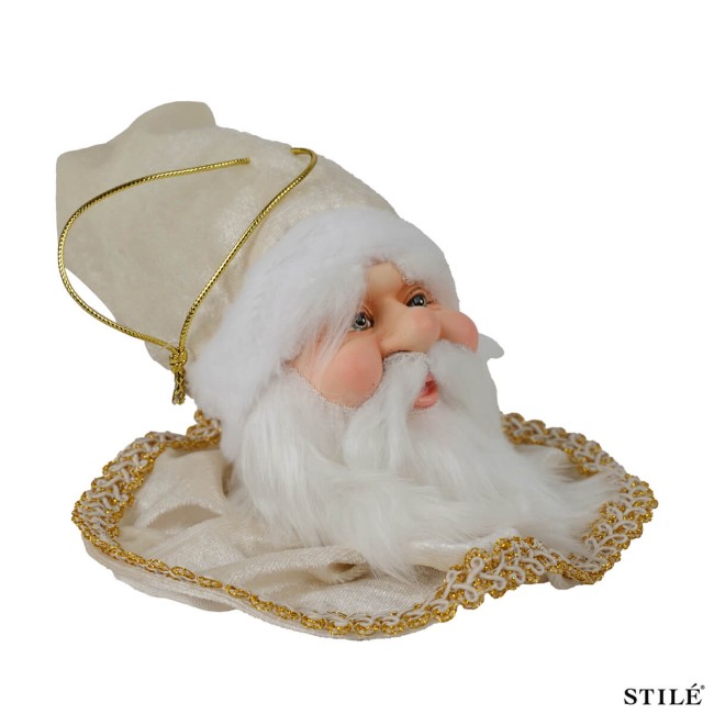 Testa di Babbo Natale da Appendere 30 cm 4 Colori