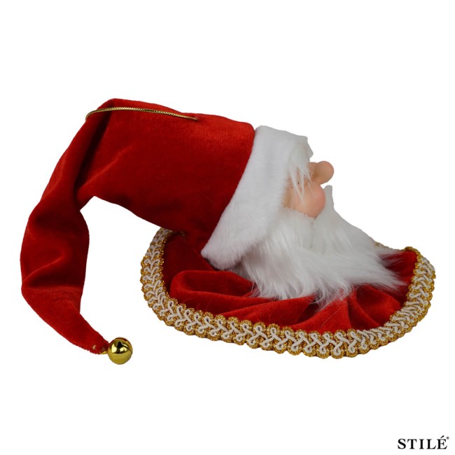 Testa di Babbo Natale da Appendere 30 cm 4 Colori