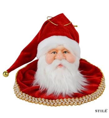 Testa di Babbo Natale da Appendere 30 cm 4 Colori