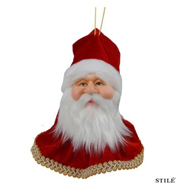 Testa di Babbo Natale da Appendere 30 cm 4 Colori