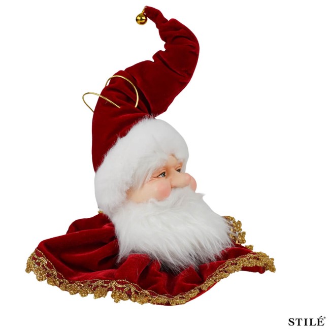 Testa di Babbo Natale da Appendere 35 cm 4 Colori