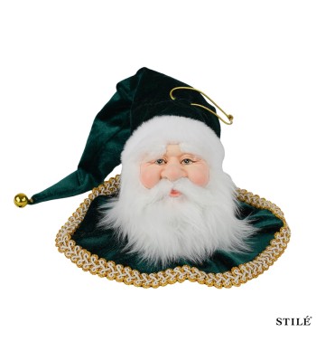 Testa di Babbo Natale da Appendere 35 cm 4 Colori