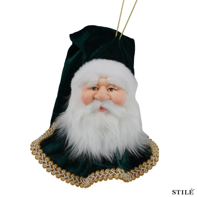 Testa di Babbo Natale da Appendere 35 cm 4 Colori