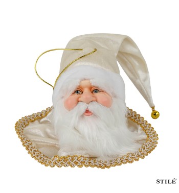 Testa di Babbo Natale da Appendere 35 cm 4 Colori