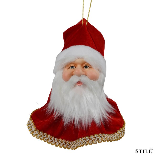 Testa di Babbo Natale da Appendere 35 cm 4 Colori