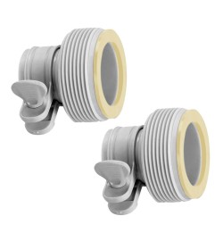 Kit Adattatori Per Tubo Piscina 38/32 Mm - 2 Pezzi Con Fascette E Cacciavite, Raccordo Per Pompa E Valvola, Plastica Grigia - 5