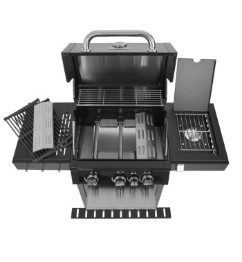 Barbecue a Gas 3 Fuochi con Fornello Laterale - Praga Black