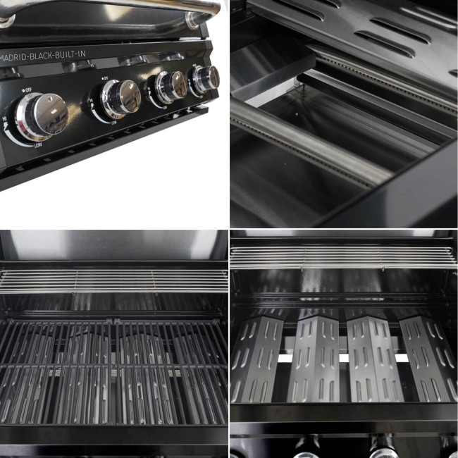 Barbecue a Gas da Incasso 4 Bruciatori - Madrid Built-In Black