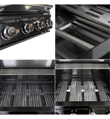 Barbecue a Gas da Incasso 4 Bruciatori - Madrid Built-In Black