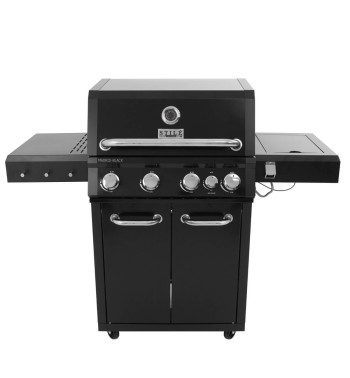Barbecue a Gas 4 Fuochi con Fornello Laterale - Madrid Black