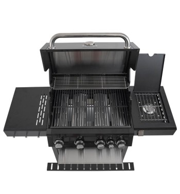 Barbecue a Gas 4 Fuochi con Fornello Laterale - Madrid Black