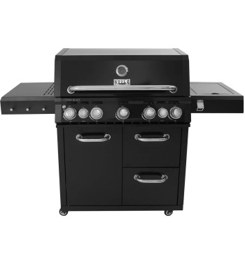 Barbecue a Gas 5 Fuochi con Fornello Laterale - Lisbona Black