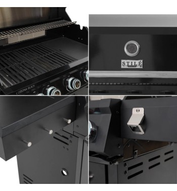 Barbecue a Gas 5 Fuochi con Fornello Laterale - Lisbona Black