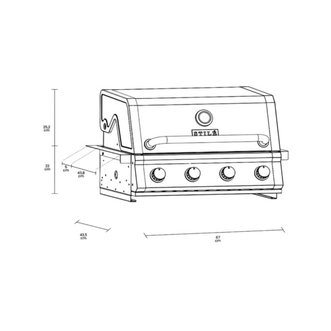 Barbecue a Gas da Incasso 4 Bruciatori - Madrid Built-In Black
