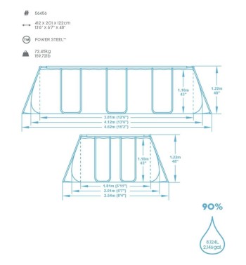 Piscina Power Steel 412x201x122 cm con Filtro a Cartuccia - 56456 Bestway