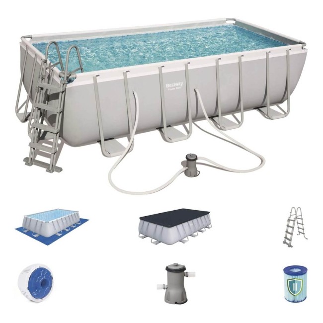 Piscina Power Steel 488x244x122 cm con Filtro a Cartuccia - Bestway 56670