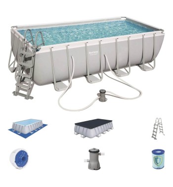 Piscina Power Steel 488x244x122 cm con Filtro a Cartuccia - Bestway 56670