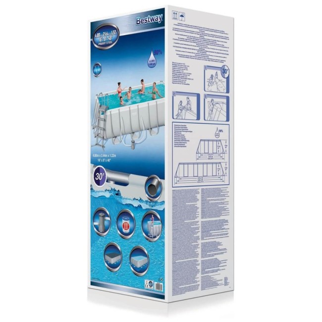 Piscina Power Steel 488x244x122 cm con Filtro a Cartuccia - Bestway 56670