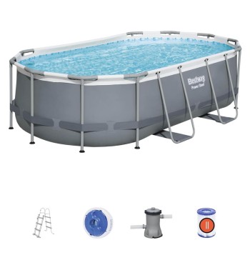 Piscina Fuori Terra Ovale Steel Pro Max 427x250x100 cm con Pompa Filtro a Cartuccia - 56620 Bestway