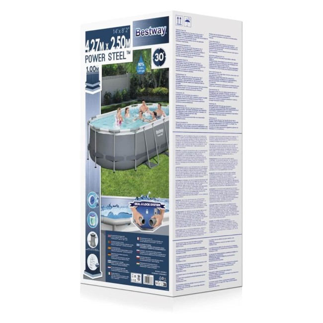 Piscina Fuori Terra Ovale Steel Pro Max 427x250x100 cm con Pompa Filtro a Cartuccia - 56620 Bestway