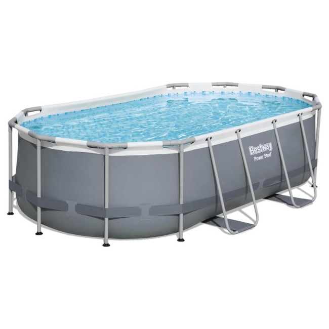 Piscina Fuori Terra Ovale Steel Pro Max 427x250x100 cm con Pompa Filtro a Cartuccia - 56620 Bestway