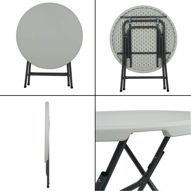 Tavolo Rotondo da Catering con Gambe Pieghevoli D.80xH.74 cm