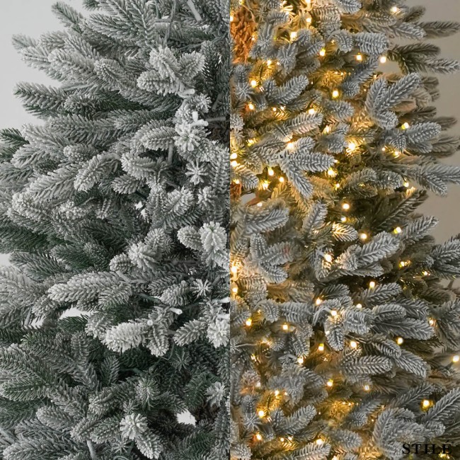 Albero di Natale Innevato in PE con Luci Led Integrate H.180/300 cm - Douglas Lux Snow