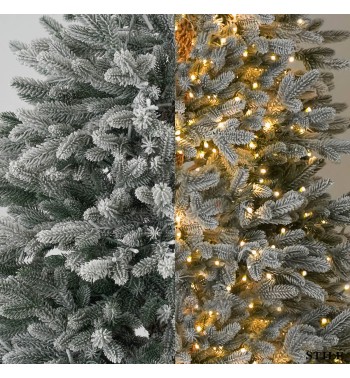 Albero di Natale Innevato in PE con Luci Led Integrate H.180/300 cm - Douglas Lux Snow