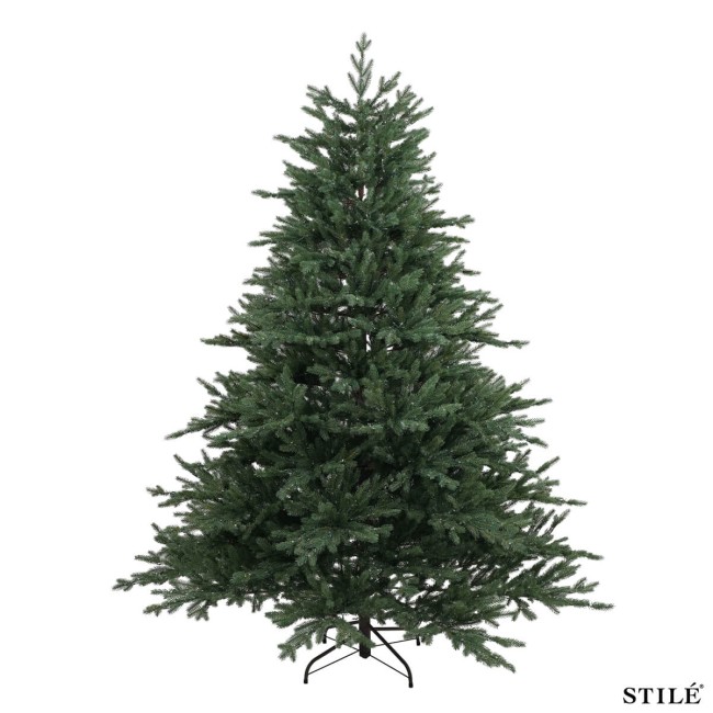 Albero di Natale Verde in PE con Led Integrati e Tronco Effetto Legno - Tonale Lux