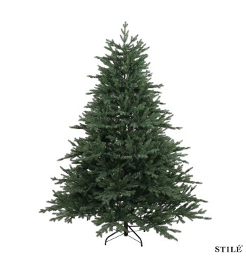 Albero di Natale Verde in PE con Led Integrati e Tronco Effetto Legno - Tonale Lux