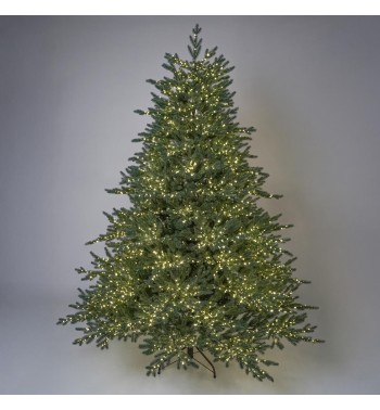 Albero di Natale Verde in PE con Led Integrati e Tronco Effetto Legno - Tonale Lux