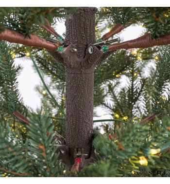 Albero di Natale Verde in PE con Led Integrati e Tronco Effetto Legno - Tonale Lux