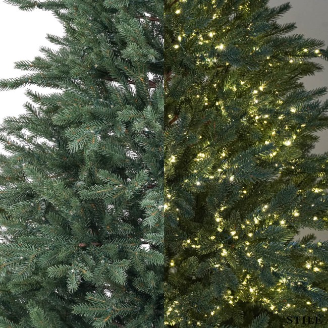 Albero di Natale Verde in PE con Led Integrati e Tronco Effetto Legno - Tonale Lux