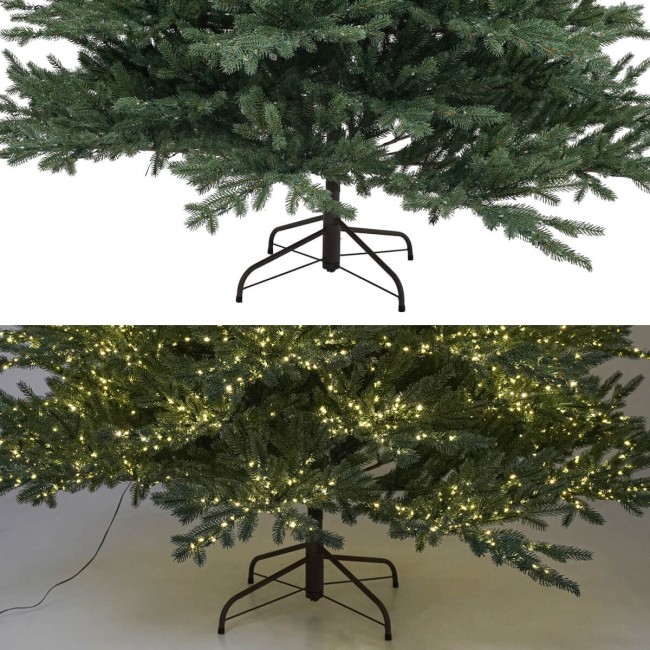 Albero di Natale Verde in PE con Led Integrati e Tronco Effetto Legno - Tonale Lux