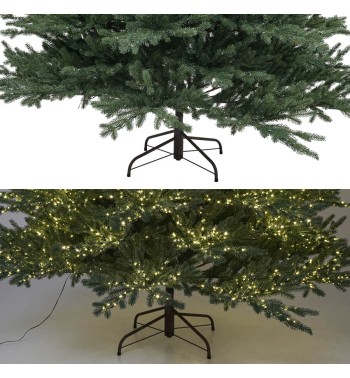 Albero di Natale Verde in PE con Led Integrati e Tronco Effetto Legno - Tonale Lux