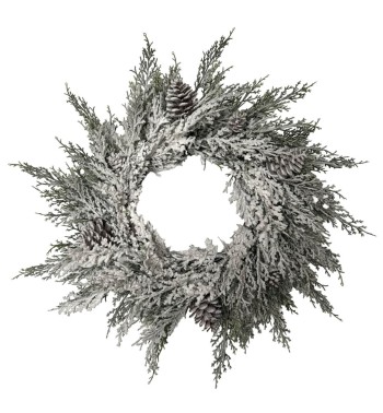 Ghirlanda Natalizia Innevata con Pigne in PE 2 Misure