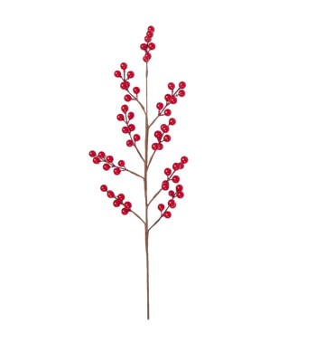 Rametto Natalizio con Bacche Decorative H.67 cm 2 Colori
