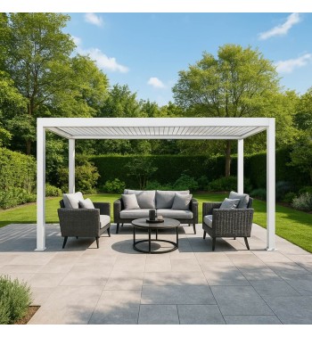 Pergola Bioclimatica Autoportante Motorizzata 4x6 m in Alluminio con LED