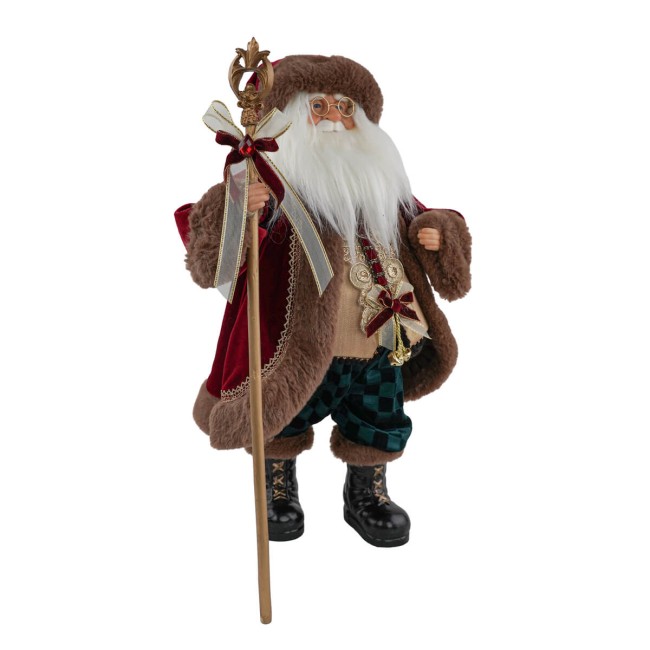 Babbo Natale Decorativo Tradizionale con Scettro 3 Misure