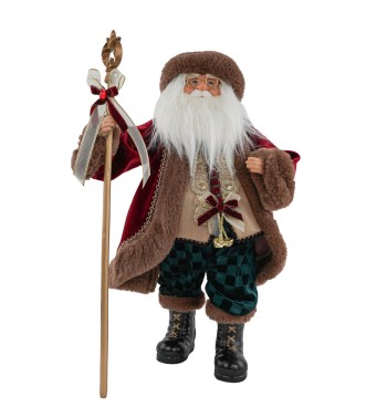 Babbo Natale Decorativo Tradizionale con Scettro 3 Misure