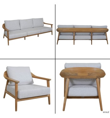 Set Divano da Giardino in Teak Thailandese - Marsiglia