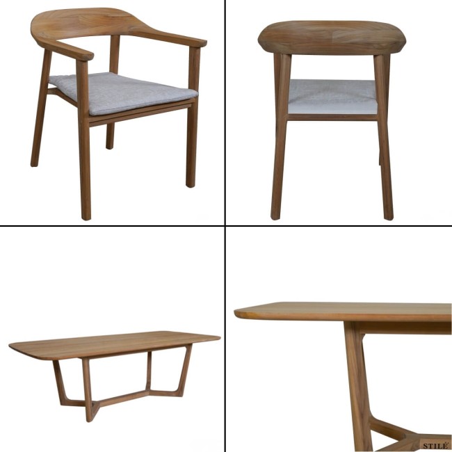 Set Tavolo e Sedie da Esterno in Teak - Nizza