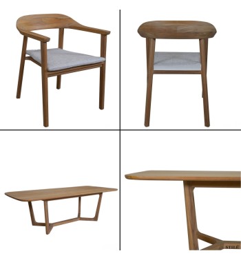 Set Tavolo e Sedie da Esterno in Teak - Nizza