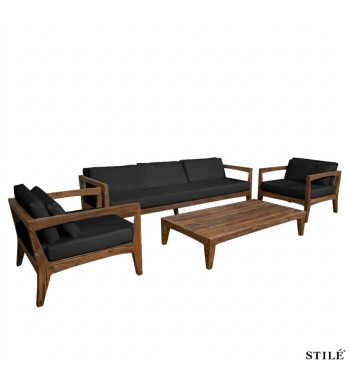 Set Divano da Giardino in Teak 2 Colori - Creta