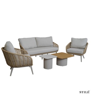 Set Divano da Giardino in Alluminio e Corda - Valencia