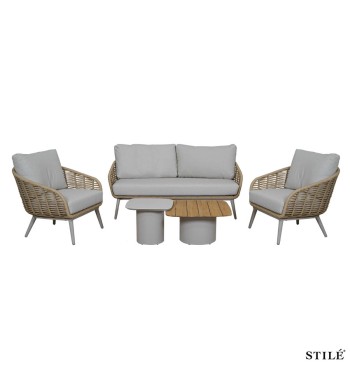 Set Divano da Giardino in Alluminio e Corda - Valencia